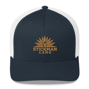 Stickman Camo - Trucker Hat with Golden Logo - Multiple Colors Available - Stickman Camo Stickman Camo - Trucker Hat with Golden Logo - Multiple Colors Available  24.00 Stickman Camo NavyWhite