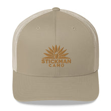 Load image into Gallery viewer, Stickman Camo - Trucker Hat with Golden Logo - Multiple Colors Available - Stickman Camo Stickman Camo - Trucker Hat with Golden Logo - Multiple Colors Available  24.00 Stickman Camo Khaki