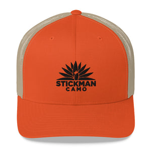 Stickman Camo - Trucker Hat with Black Logo - Multiple Colors Available - Stickman Camo Stickman Camo - Trucker Hat with Black Logo - Multiple Colors Available Trucker Hats 24.00 Stickman Camo RusticOrangeKhaki